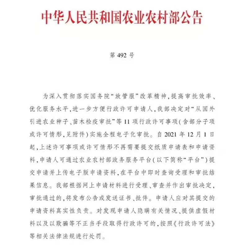 12月1日起施行！農藥和肥料登記中的部分事項實施全程電子（zǐ）化審批(圖2)